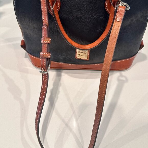 Dooney & Bourke Black and Tan Leather Satchel - Picture 10 of 16